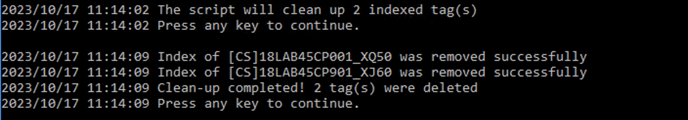 Clean index script output 2023.R3.0