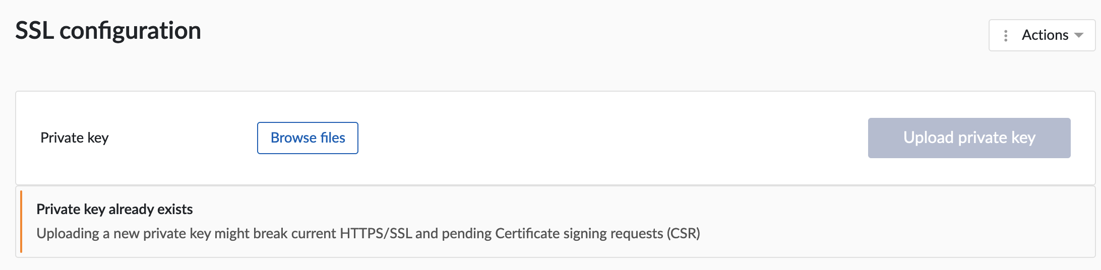 ConfigHub_SSL_private key already exists-2023.R2.0