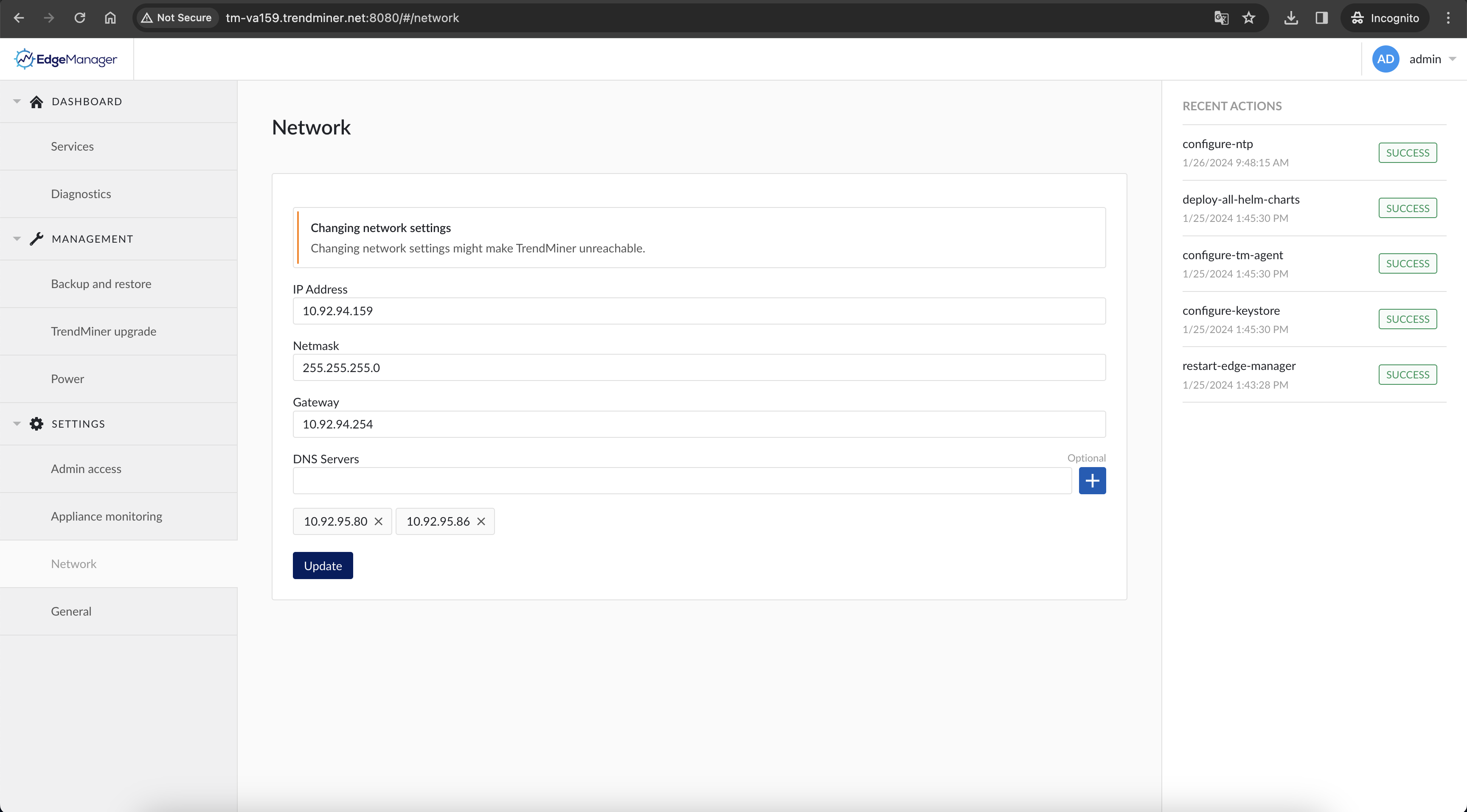 edge manager network 2023.R4.0