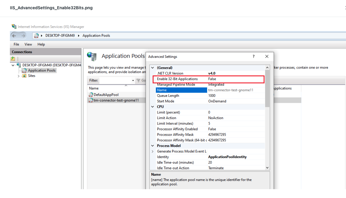 Enable 32-Bit Applications attribute