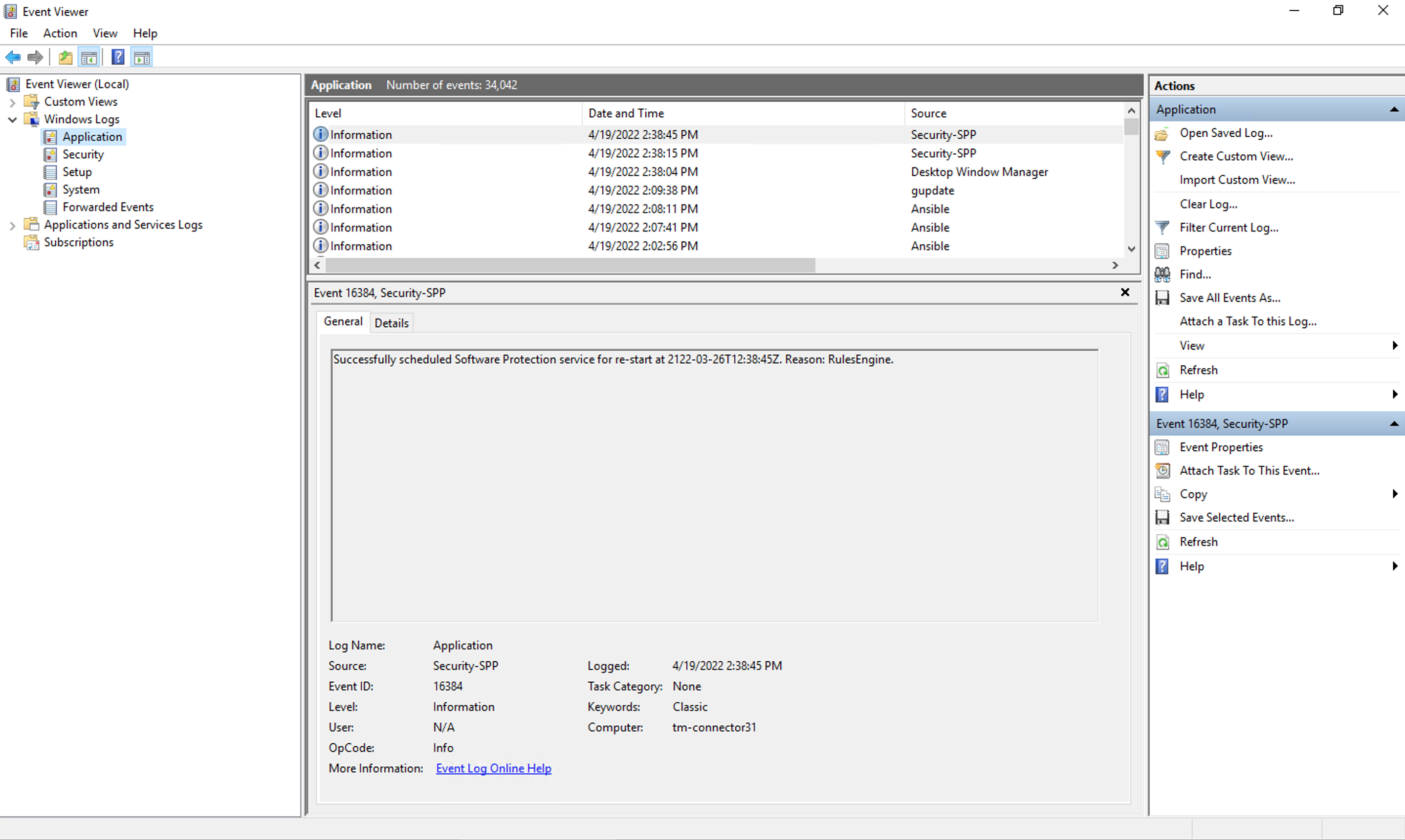 Windows Event logs