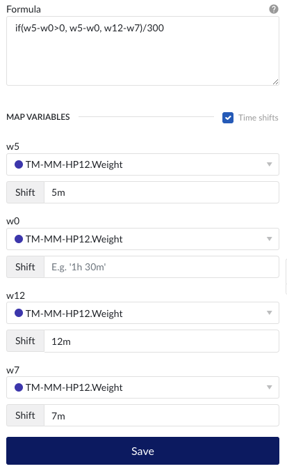Mass flow from weight