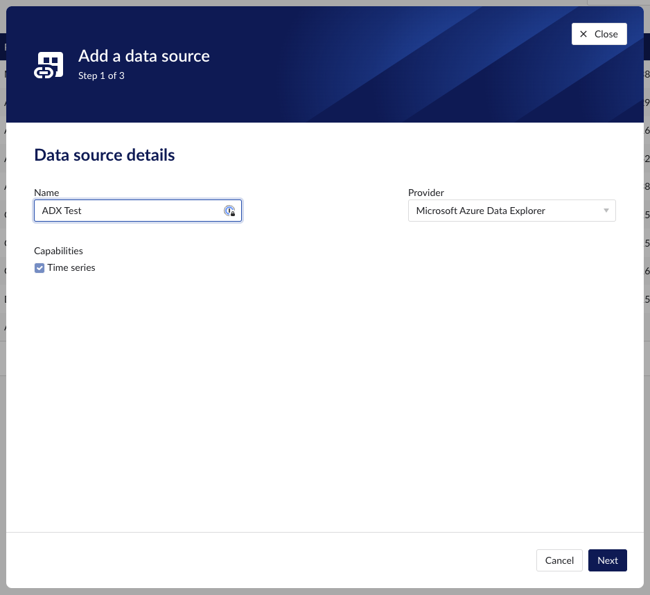 How to set up a Microsoft Azure Data Explorer data source?